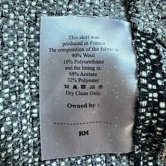 RM ROLAND MOURET Gray Tweed Wool Pencil Skirt SZ 8 - Picture 13 of 14